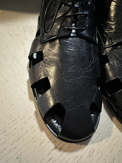 NIB $ 890 Bottega Venetta Herren Light Lux Leder Sandalenschuhe Schwarz 10 US/43