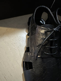 NIB $ 890 Bottega Venetta Herren Light Lux Leder Sandalenschuhe Schwarz 10 US/43