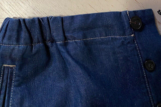 Neu mit Etikett: 1.250 $ Gucci Herren-Shorts aus gewaschenem Denim mit GG-Leder, DK-Blau, 28 US/44 Eu