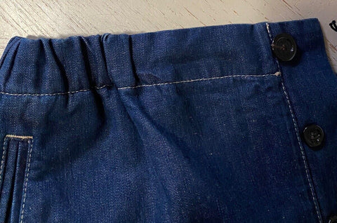 Neu mit Etikett: 1.250 $ Gucci Herren-Shorts aus gewaschenem Denim mit GG-Leder, DK-Blau, 28 US/44 Eu