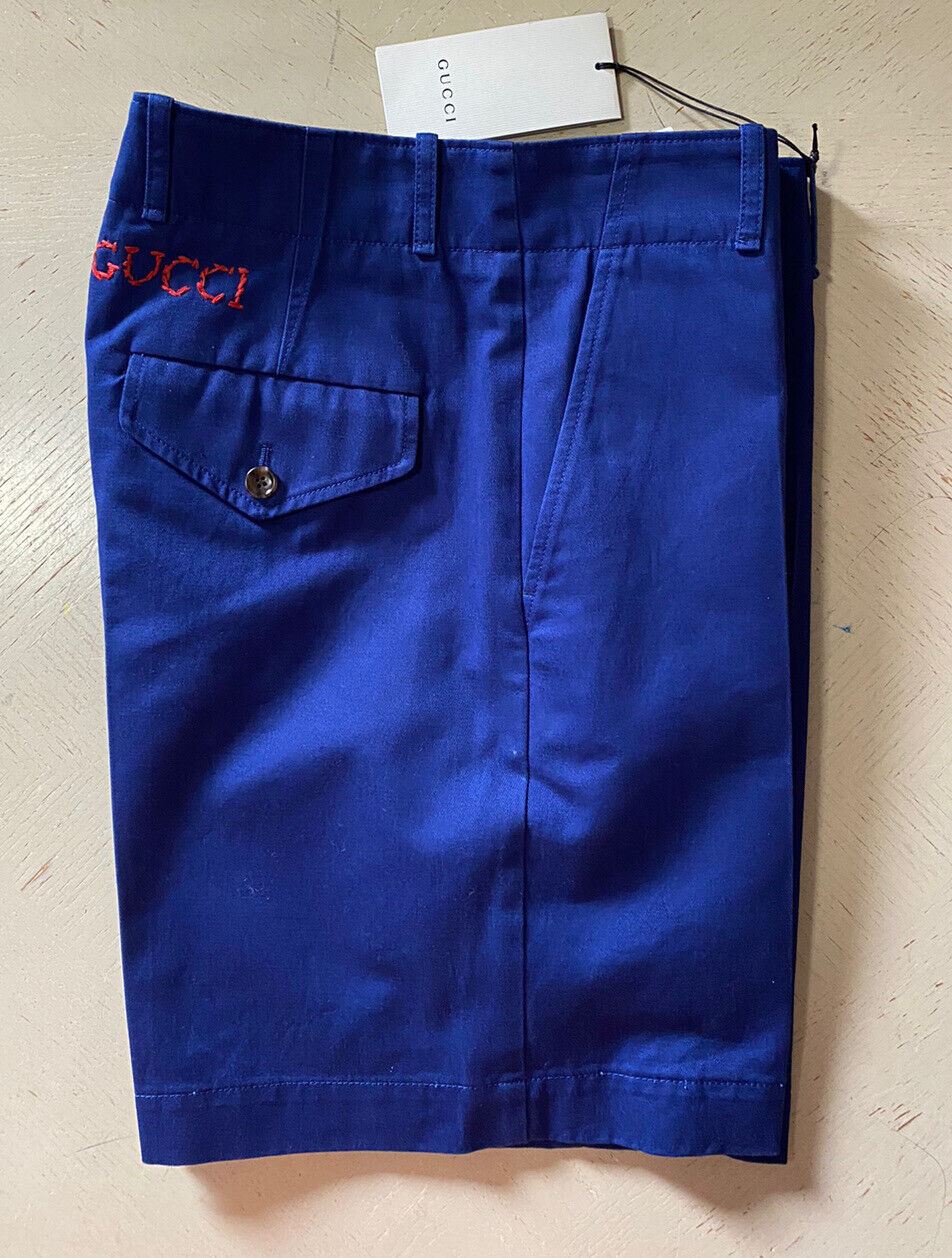 NWT Gucci Mens Military Cotton Short Pants Blue Size 30 US/46 Eu Italy