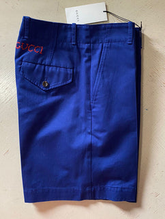 Neu mit Etikett: Gucci Herren-Shorts aus Militär-Baumwolle, Blau, Größe 30 US/46 Eu, Italien