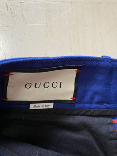 Neu mit Etikett: Gucci Herren-Shorts aus Militär-Baumwolle, Blau, Größe 30 US/46 Eu, Italien
