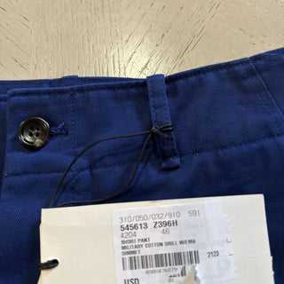 Neu mit Etikett: Gucci Herren-Shorts aus Militär-Baumwolle, Blau, Größe 30 US/46 Eu, Italien