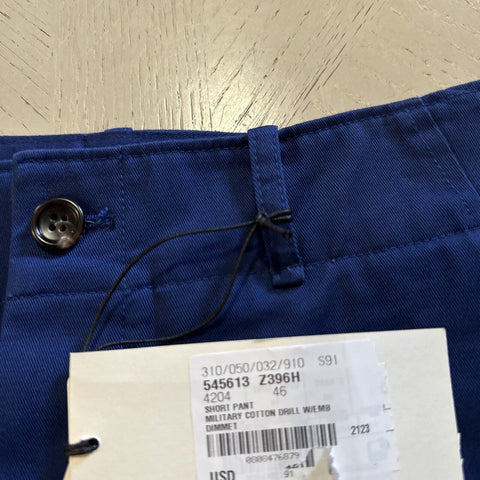 NWT Gucci Mens Military Cotton Short Pants Blue Size 30 US/46 Eu Italy