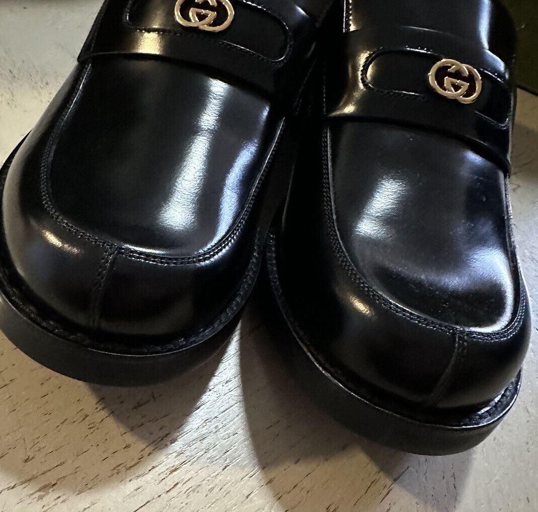 NIB $ 1400 Gucci Herren GG Leder Loafer Mokassin Schuhe Schwarz 7 US ( 6 Gucci )