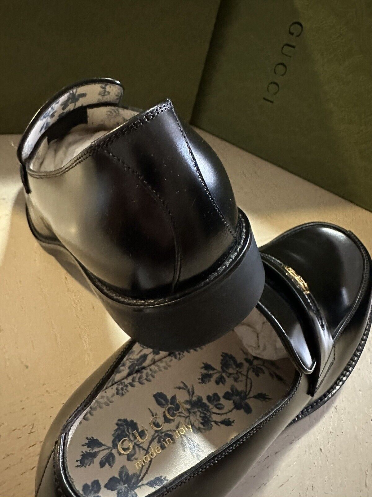 Мужские кожаные лоферы-мокасины Gucci за 1400 долларов США, черные 7 США (6 Gucci)