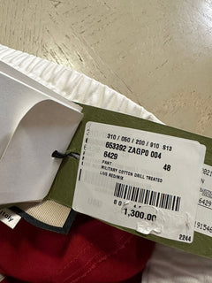 Neue 1300 $ Gucci Herren-Jogginghose aus Militärbaumwolle, Rot, 32 US/48 Eu