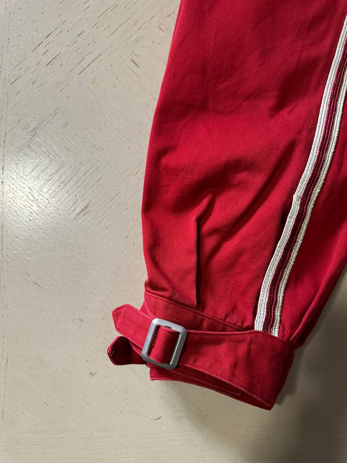 Neue 1300 $ Gucci Herren-Jogginghose aus Militärbaumwolle, Rot, 32 US/48 Eu