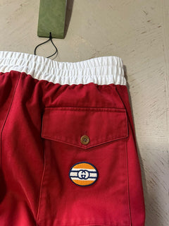 Neue 1300 $ Gucci Herren-Jogginghose aus Militärbaumwolle, Rot, 32 US/48 Eu