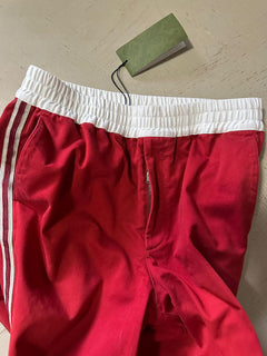 Neue 1300 $ Gucci Herren-Jogginghose aus Militärbaumwolle, Rot, 32 US/48 Eu