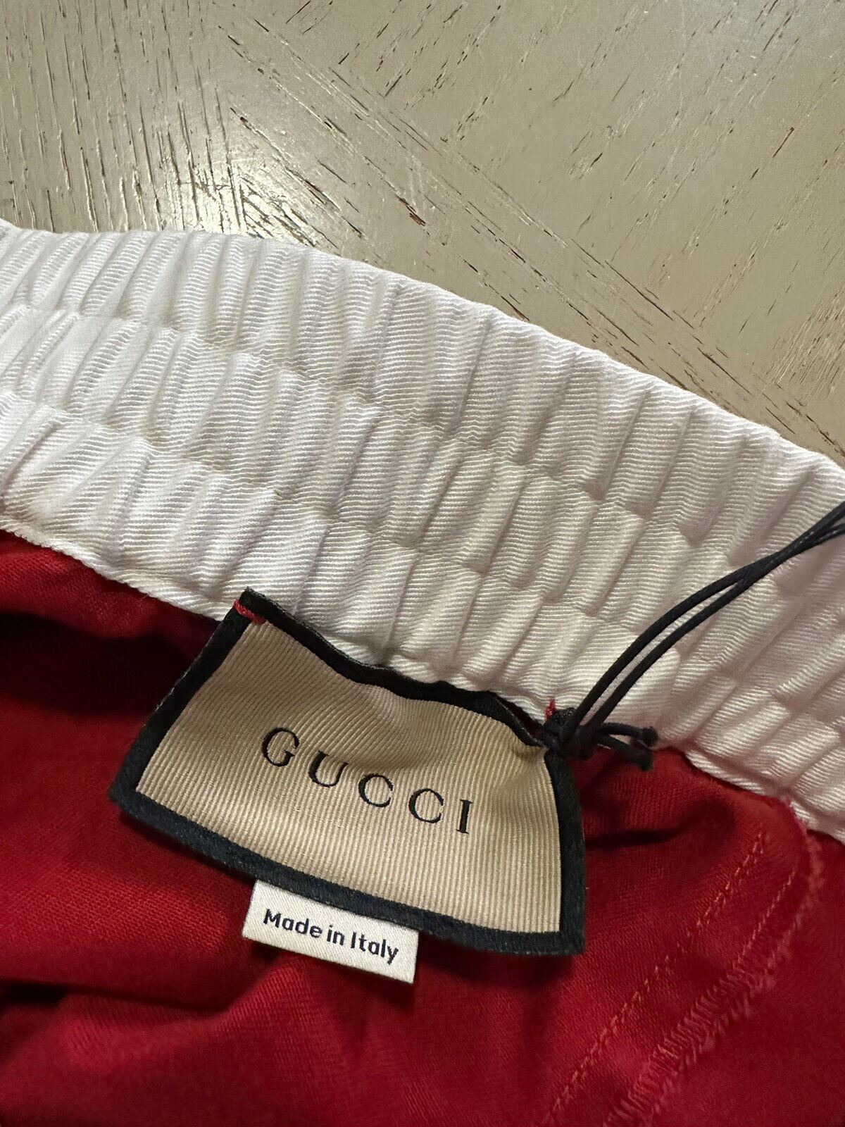 Neue 1300 $ Gucci Herren-Jogginghose aus Militärbaumwolle, Rot, 32 US/48 Eu