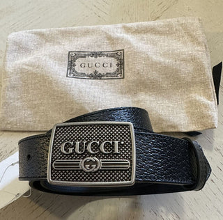Neuer Gucci Herren-Ledergürtel Gucci-Monogramm Schwarz 95/36
