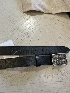 Neuer Gucci Herren-Ledergürtel Gucci-Monogramm Schwarz 95/36
