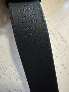 Neuer Gucci Herren-Ledergürtel Gucci-Monogramm Schwarz 95/36
