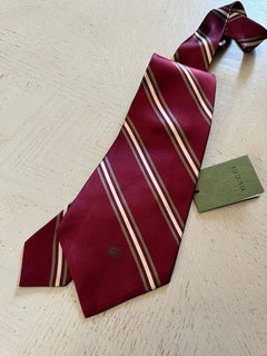 Neue Gucci Herren Big Gimental 5,5 Zoll Seidenhalskrawatte Burgund Italien