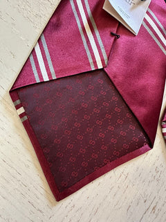 Neue Gucci Herren Big Gimental 5,5 Zoll Seidenhalskrawatte Burgund Italien