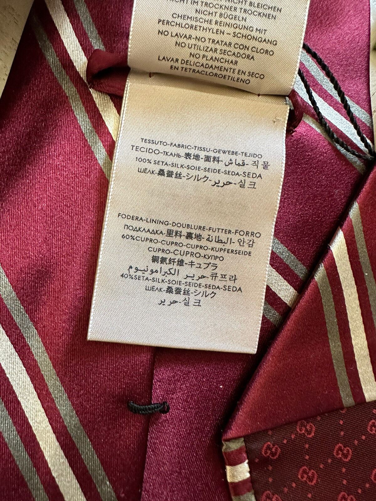 Новый мужской шелковый галстук Gucci Big Gimental 5,5 дюймов, бордовый, Италия