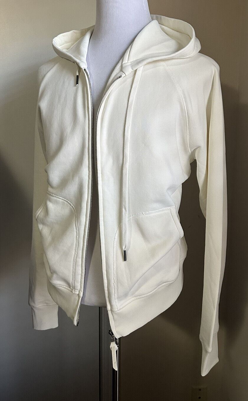Neu 990 $ TOM FORD Solid Hooded Zip Jacket Sweater für Herren NATURAL SOLID 46 US/56 E