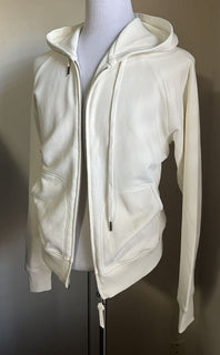 Neu 990 $ TOM FORD Solid Hooded Zip Jacket Sweater für Herren NATURAL SOLID 46 US/56 E