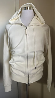 Neu 990 $ TOM FORD Solid Hooded Zip Jacket Sweater für Herren NATURAL SOLID 46 US/56 E