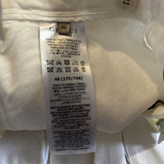 Neu mit Etikett: 880 $ Gucci Herren-Shorts aus Militär-Baumwolle, Farbe Milch, 30 US/46 Eu, Italien