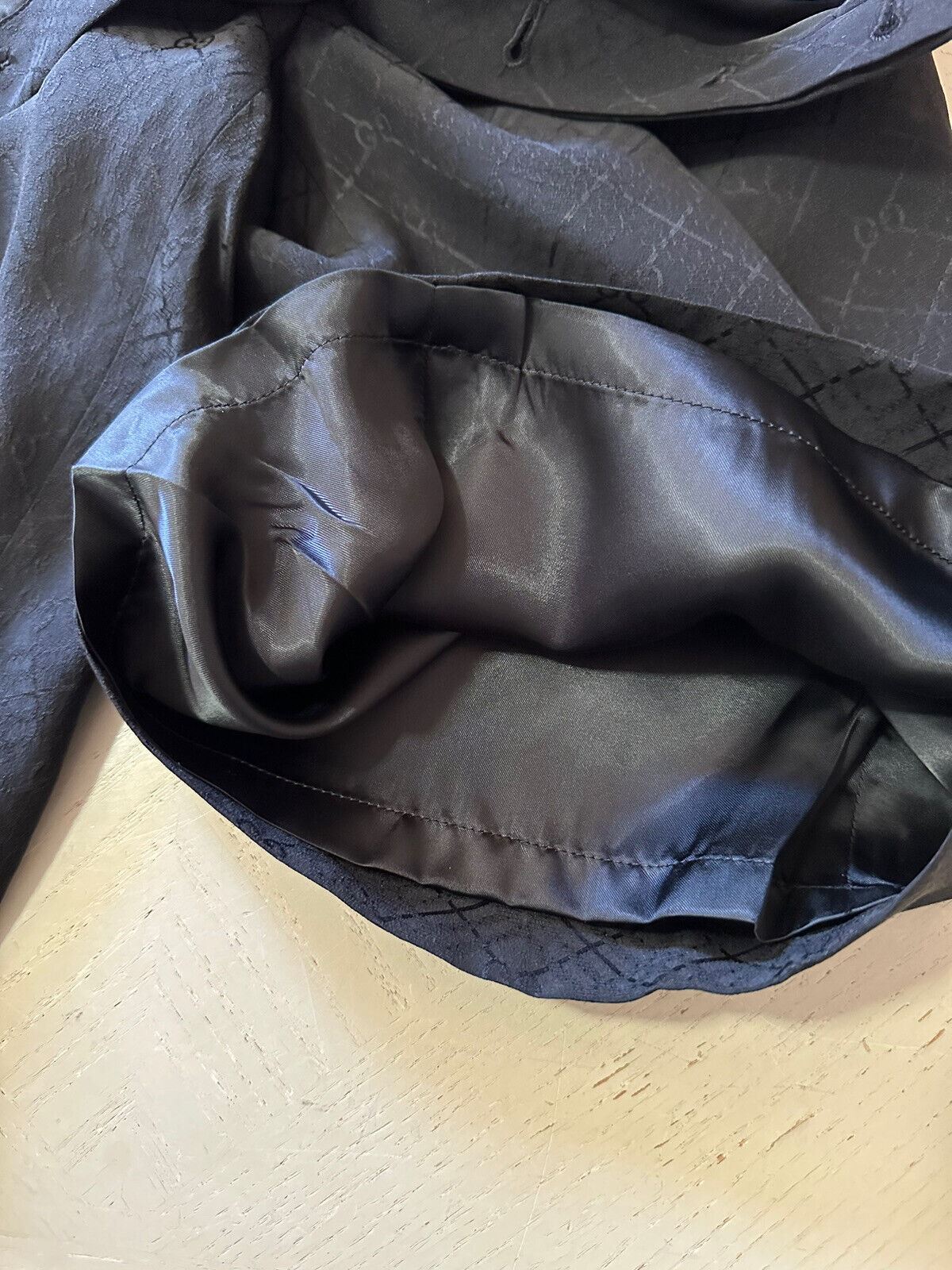СЗТ $1100 Gucci Мужские шелковые шорты с монограммой GG, черные 28 США/44 ЕС