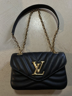Neue 2850 $ Louis Vuitton LV Leder New Wave Kettentasche PM Schwarz Italien