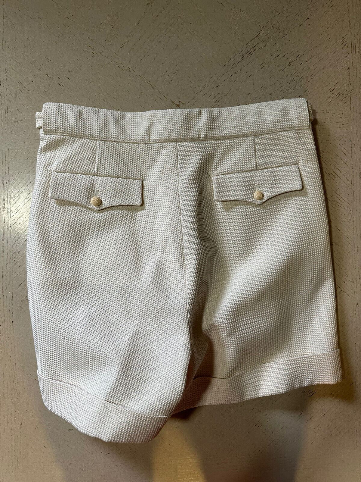 Neu mit Etikett: 1.250 $ Gucci Herren-Shorts aus Baumwolle mit Honigkamm-Motiv, Elfenbeinfarben, 34 US/50 Eu