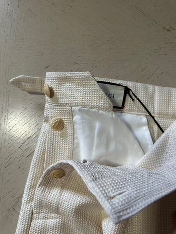 NWT $1250 Gucci Men’s Cotton Honey Comb Short Pants Ivory 34 US/50 Eu