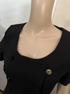 Neu $2200 Gucci Damen Midikleid Schwarz Größe S