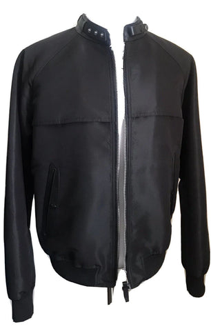 New 4190 TOM FORD Men’s Silk/Leather Blouson Zip Jacket Black 44 US/54 Eu