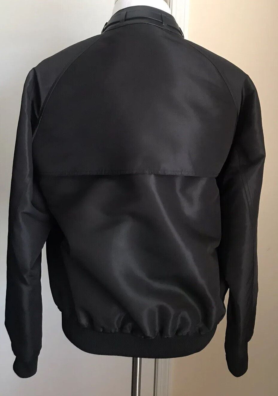 Новинка 4190 TOM FORD Мужская шелковая/кожаная рубашка на молнии, черная 44 US/54 EU