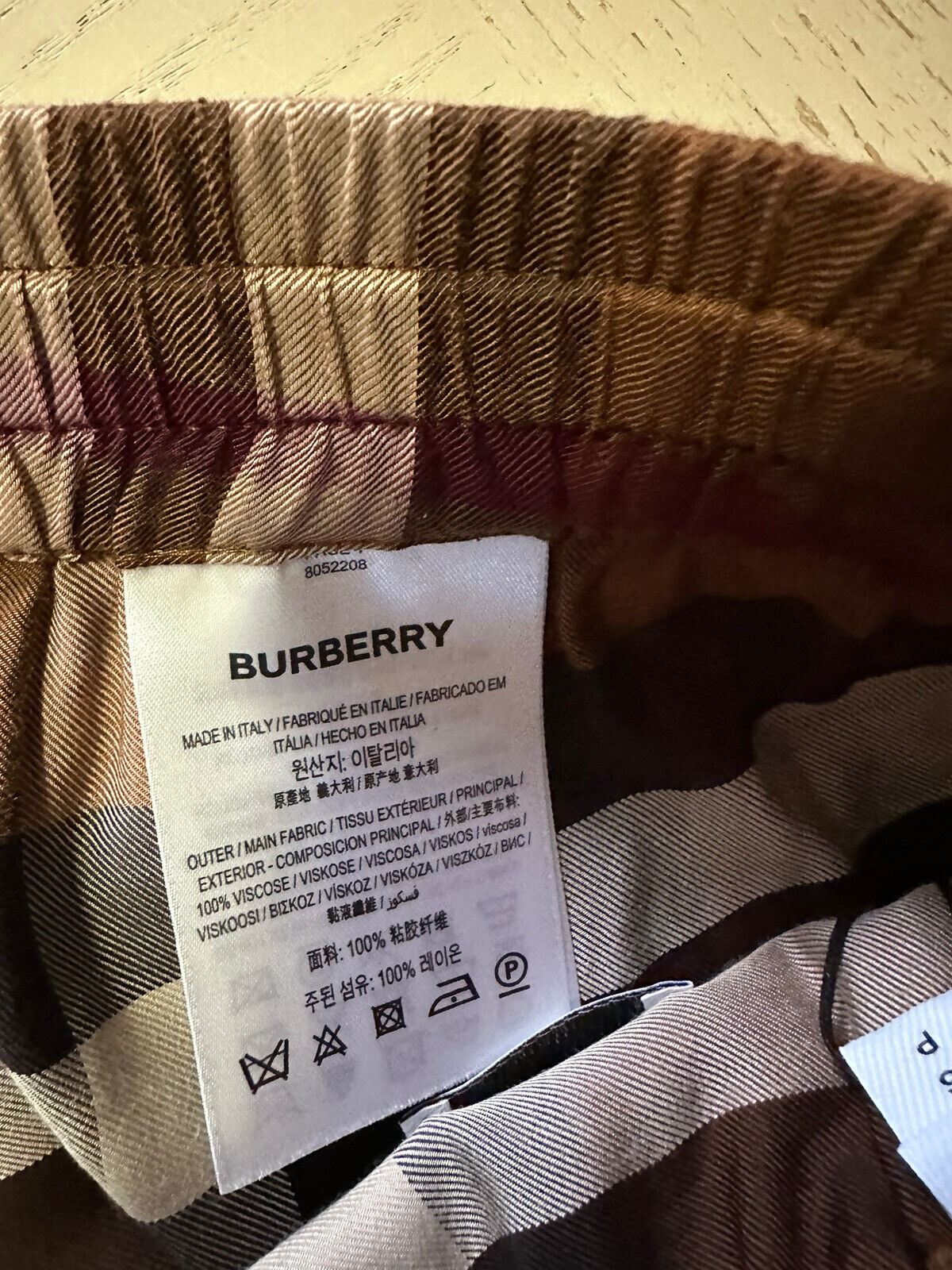 СЗТ $680 Burberry Мужские шорты в клетку «Брэдстон» Брюки Коричневый/Бежевый/Черный S