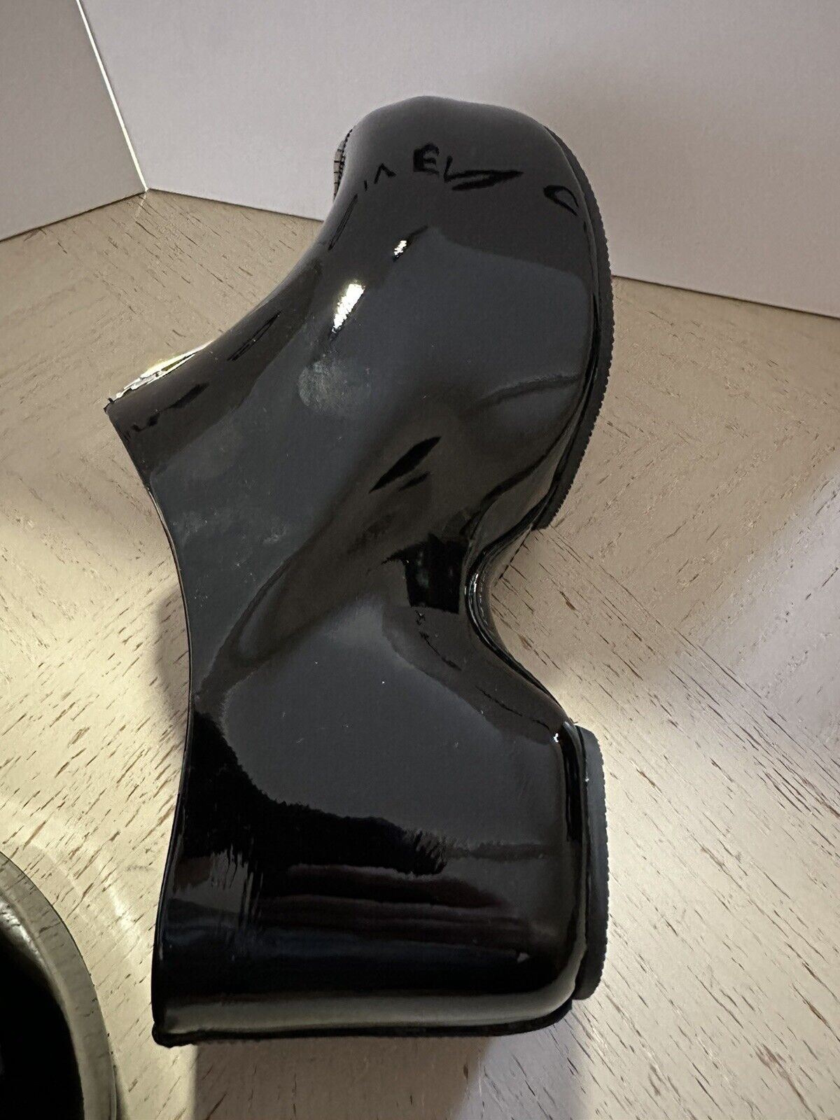 NIB $ 1150 Givenchy Damen G Patent Zip-Up Mule Clogs Schuhe Schwarz 9 US/39 Eu Italien