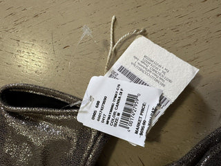 Neu mit Etikett: 650 $ Brunello Cucinelli Damen-Metallic-Lederhandschuhe, Farbe Silber, Größe M