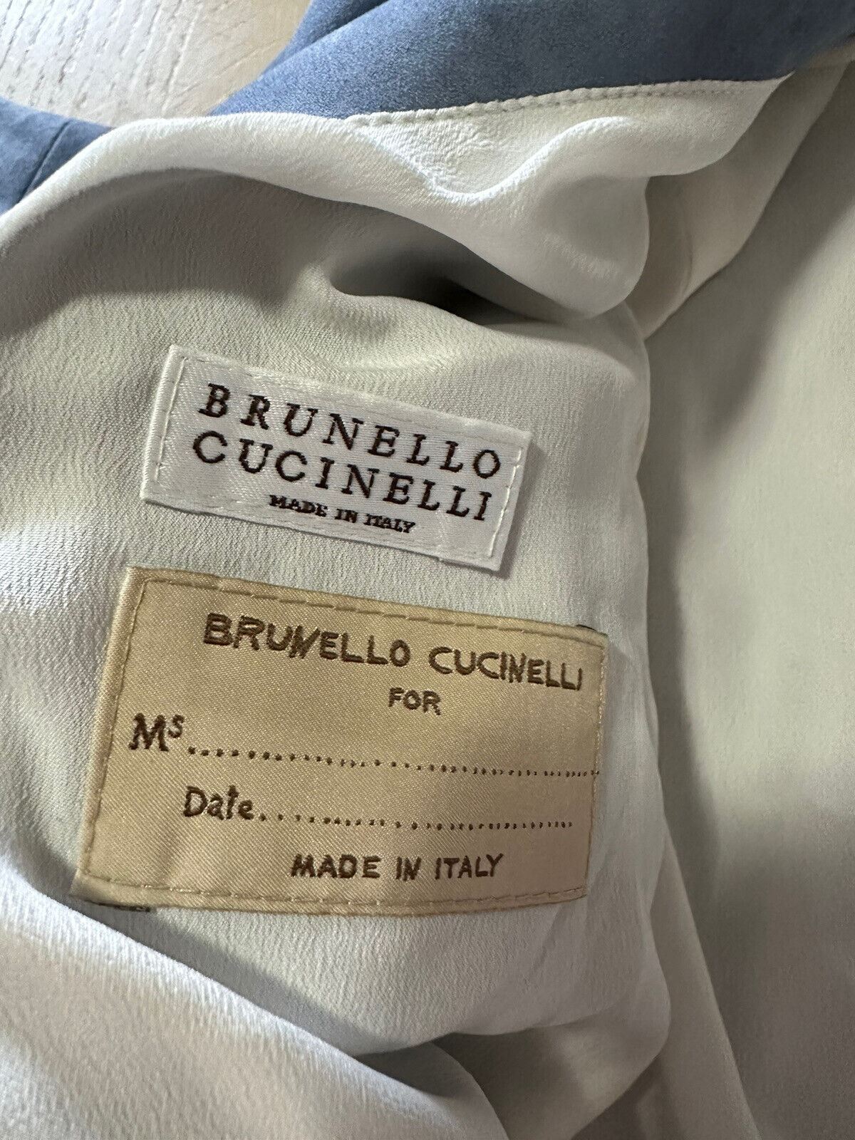 Новинка S6995 Brunello Cucinelli Женская замшевая косуха синяя 2 США (38 It) Италия