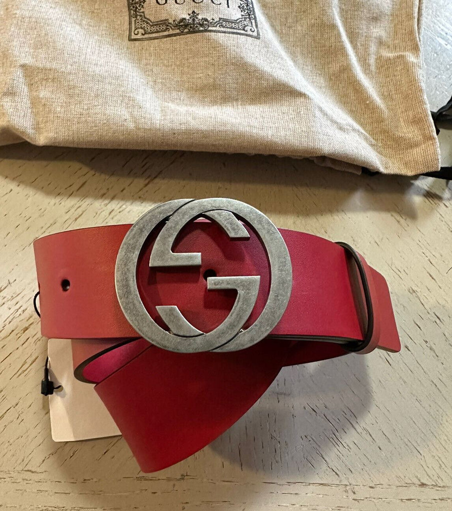 Новый кожаный ремень Gucci с пряжкой GG Rosso Red 90/36 546389