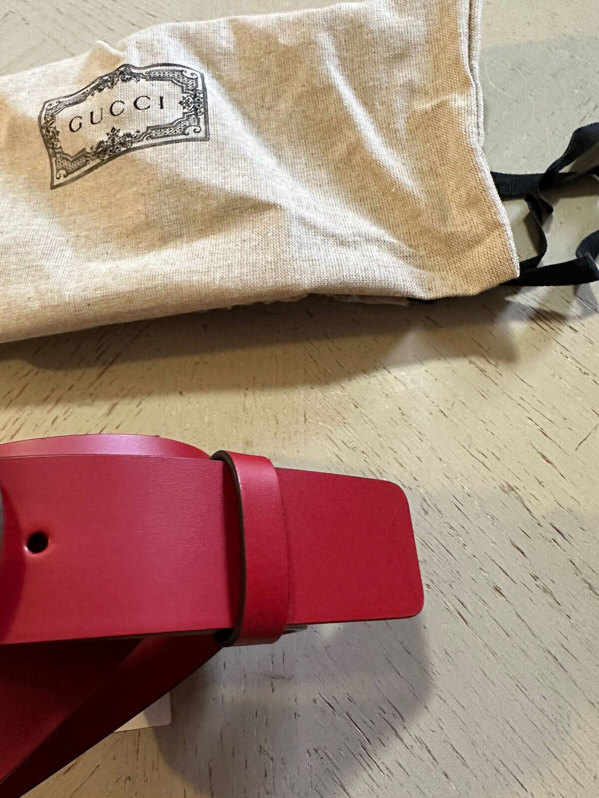Новый кожаный ремень Gucci с пряжкой GG Rosso Red 90/36 546389