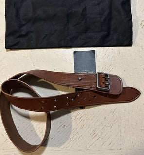 New Saint Laurent Women Leather Belt Color Brown 75/30 Italy