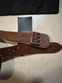 New Saint Laurent Women Leather Belt Color Brown 75/30 Italy