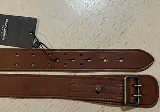 New Saint Laurent Women Leather Belt Color Brown 75/30 Italy