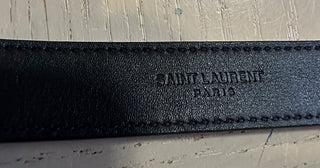 Neuer Saint Laurent Herren-Ledergürtel mit Krokodilprägung, Schwarz, 95/38