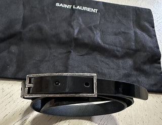 Neuer schmaler Damengürtel aus Lackleder von Saint Laurent, Farbe Schwarz, 75/30, Italien