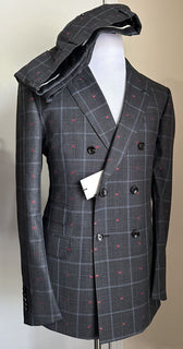 Neuer zweireihiger Herrenanzug von Gucci im Wert von 3.980 $, DK-Grau, 42R US (52R Eu), Italien