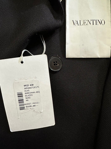 NWT $2295 Valentino Men Silk Sport Coat Blazer Jacket Black 34R US/44R Eu Italy