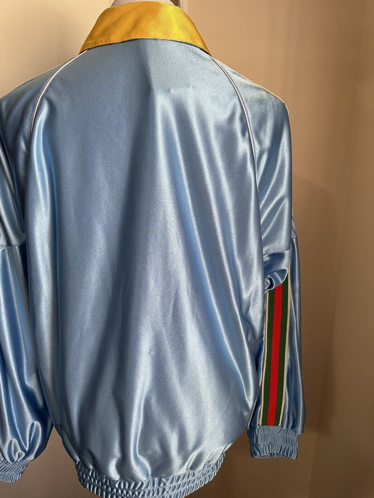 NWT $1650 Gucci Men Oversized Technical Polyester Track Jacket Bright Blue S