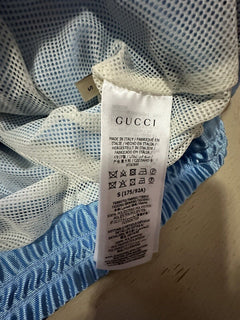 Neu mit Etikett: 1.650 $ Gucci Herren-Trainingsjacke aus technischem Polyester in Übergröße, leuchtendes Blau S