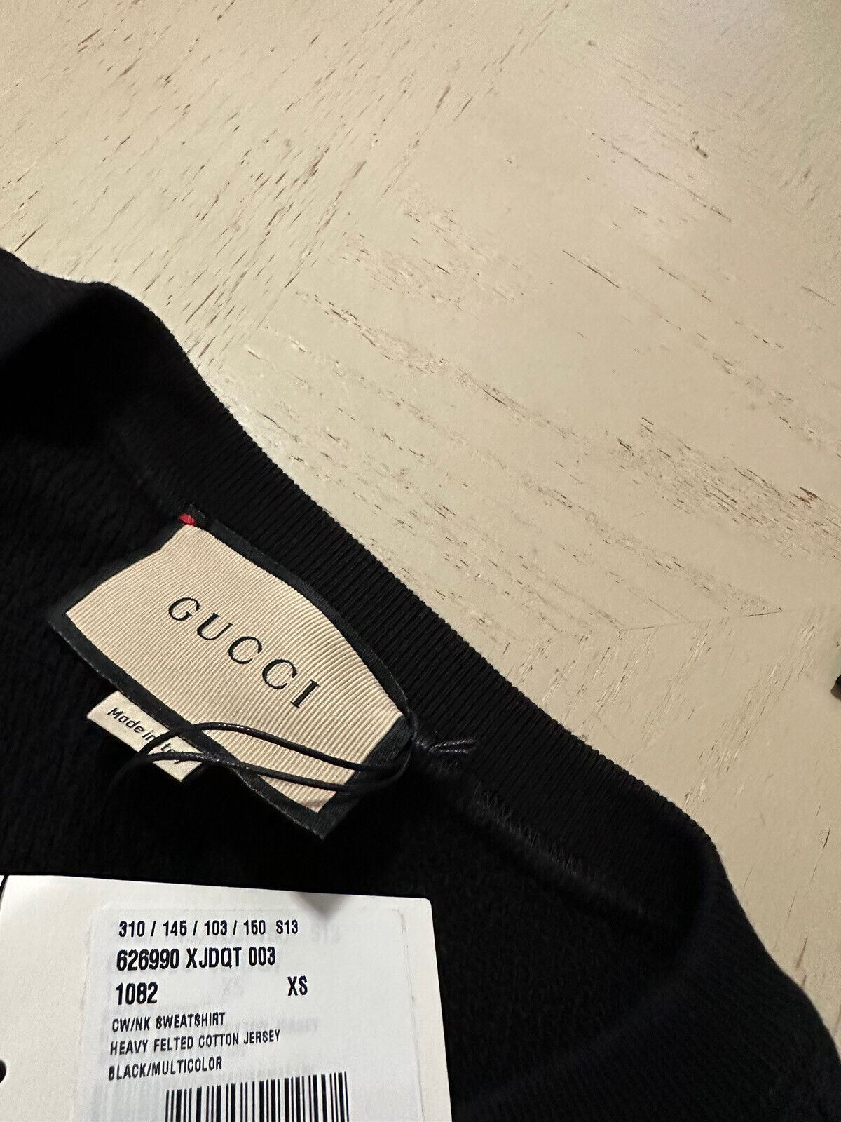 Neu mit Etikett: 1250 $ Gucci Herren-Pullover mit Rundhalsausschnitt, übergroß, Schwarz, XS, Italien
