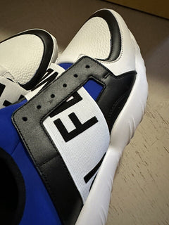 NIB $980 Fendi Men Forever Fendi Runner Sneakers Shoes White/Blue 9 US/42 Eu